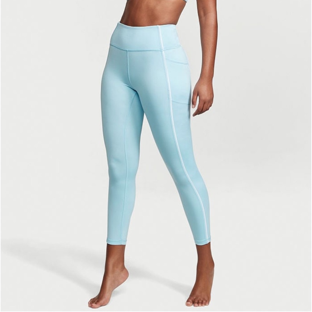 VICTORIA'S SECRET HIGH RISE ESSENTIAL POCKET LEGGINGS VICTORIA BLUE SZ L NEW!